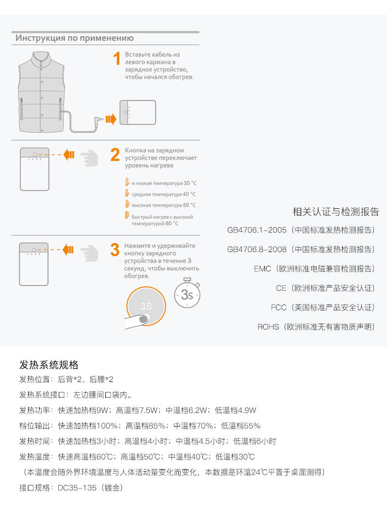 發(fā)熱衣相關(guān)認(rèn)證及檢測報(bào)告